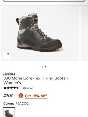 Zamberlan 330 Marie Gore-Tex Women's Hiking Boots - Peacock Green size 7